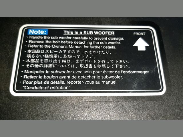 bontott MAZDA 6 Mélynyomó Hangszóró