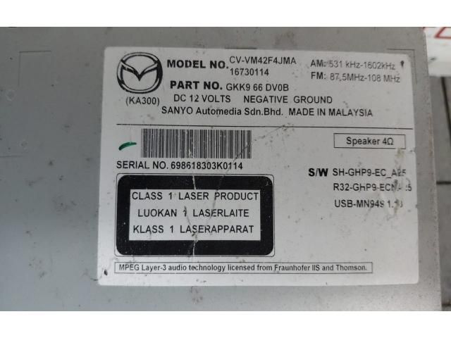 bontott MAZDA 6 Navigációs Fejegység