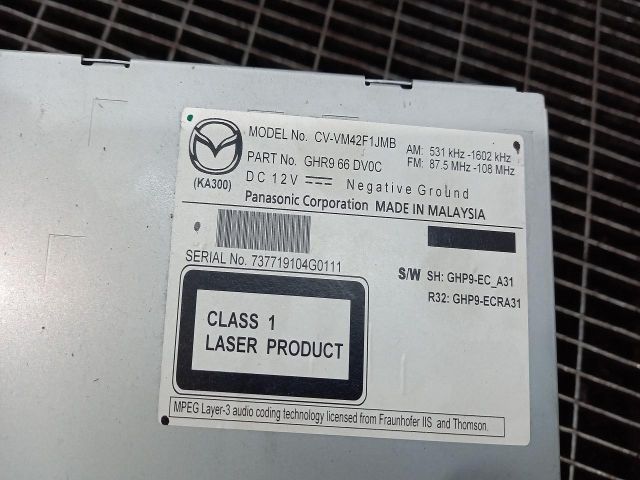 bontott MAZDA 6 Rádió / CD