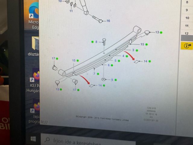 bontott MAZDA BT-50 Hátsó Rugó