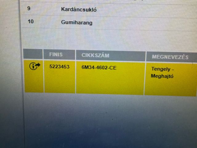 bontott MAZDA BT-50 Kardántengely