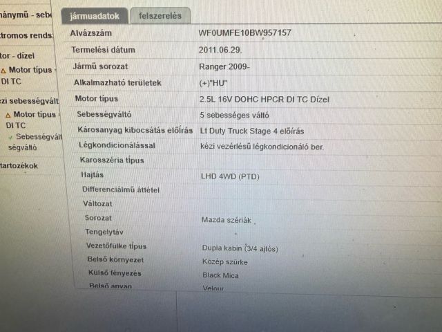 bontott MAZDA BT-50 Váltó (Mechanikus)