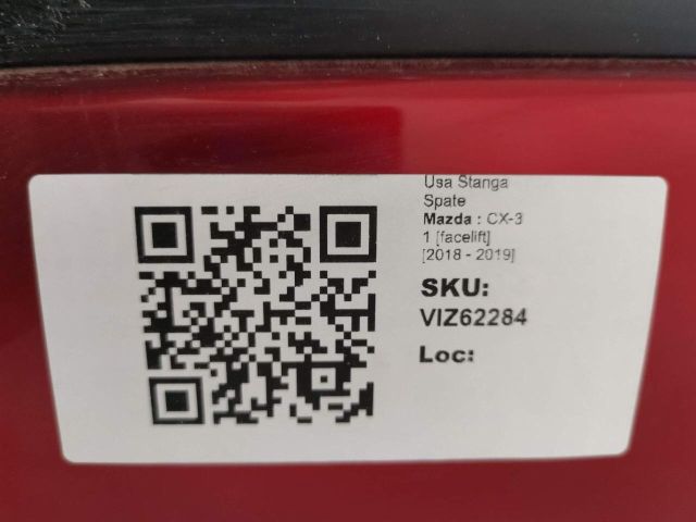 bontott MAZDA CX-3 Bal hátsó Ajtó (Üres lemez)