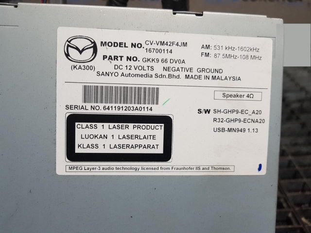 bontott MAZDA CX-5 Navigációs Fejegység