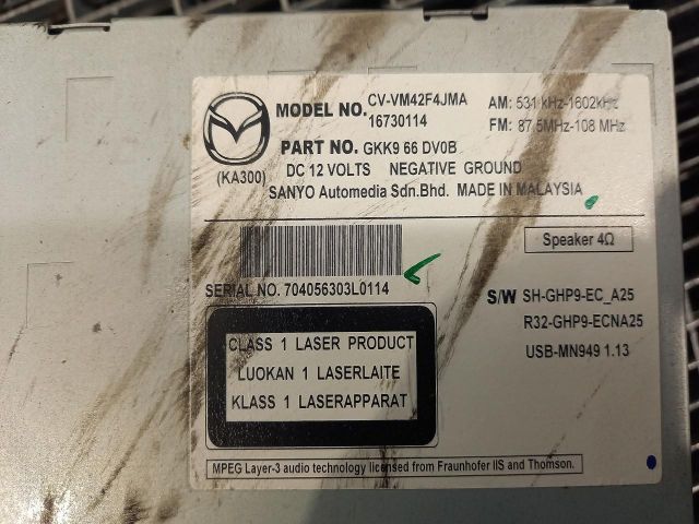 bontott MAZDA CX-5 Rádió / CD