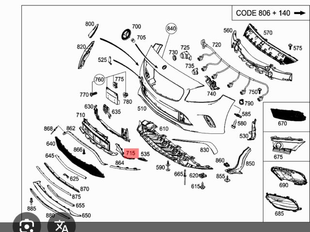 bontott MERCEDES-BENZ A-CLASS Bal első Lökhárító Díszléc