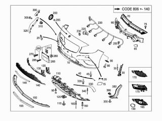 bontott MERCEDES-BENZ A-CLASS Bal első Lökhárító Díszléc