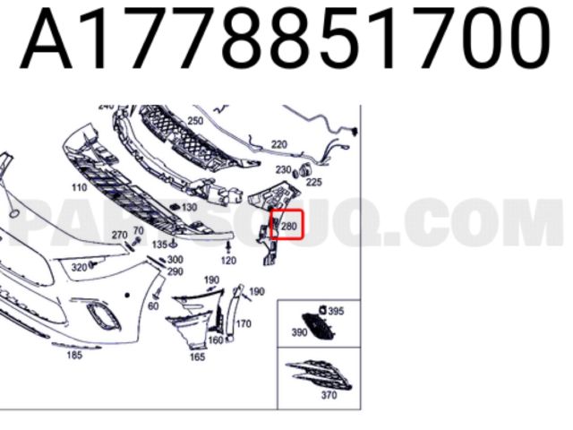 bontott MERCEDES-BENZ A-CLASS Bal első Oldal Lökhárító Tartó (Műanyag)