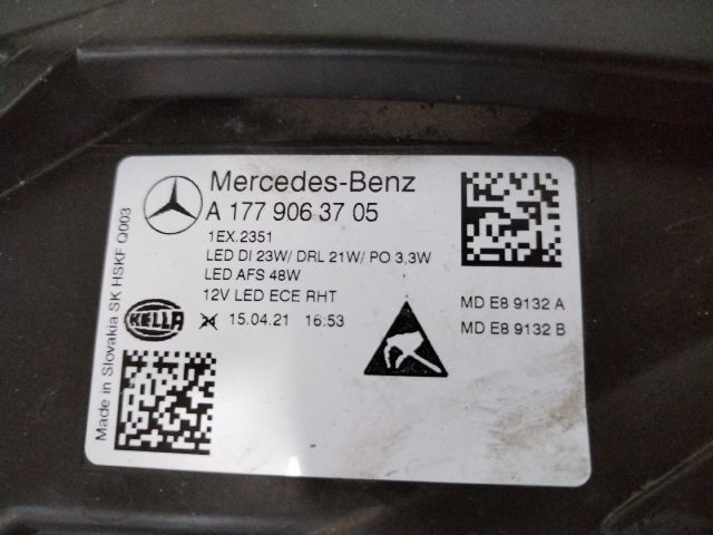 bontott MERCEDES-BENZ A-CLASS Bal Fényszóró