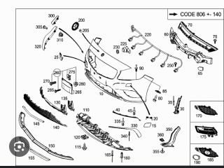bontott MERCEDES-BENZ A-CLASS Első Lökhárító Alsó Középső Díszrács