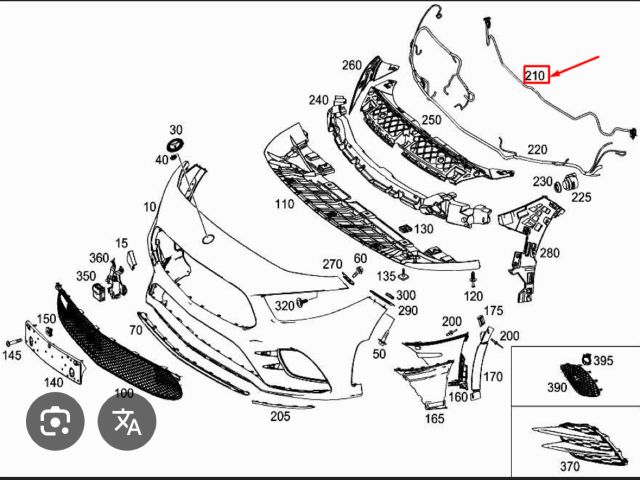 bontott MERCEDES-BENZ A-CLASS Gyalogosvédelmi Rendszer Érzékelő