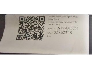 bontott MERCEDES-BENZ A-CLASS Hátsó Lökhárító Alsó (Műanyag)