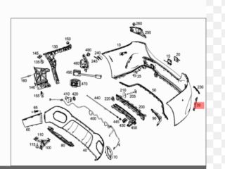 bontott MERCEDES-BENZ A-CLASS Jobb hátsó Lökhárító Díszléc