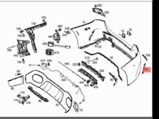 bontott MERCEDES-BENZ A-CLASS Jobb hátsó Lökhárító Díszléc