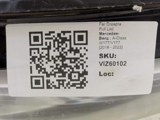 bontott MERCEDES-BENZ A-CLASS Jobb Ledes Fényszóró