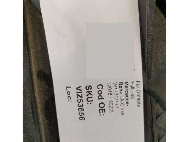 bontott MERCEDES-BENZ A-CLASS Jobb Ledes Fényszóró