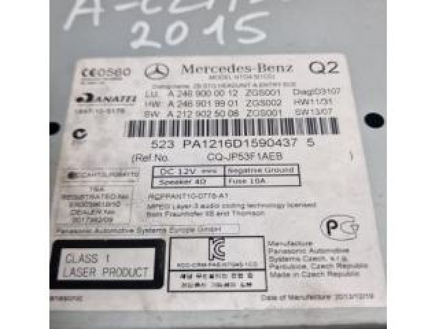 bontott MERCEDES-BENZ A-CLASS Navigációs Fejegység