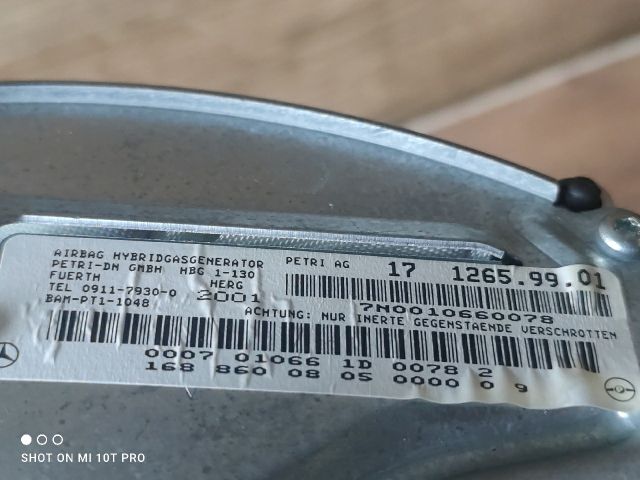 bontott MERCEDES-BENZ A-CLASS Utasoldali Légzsák