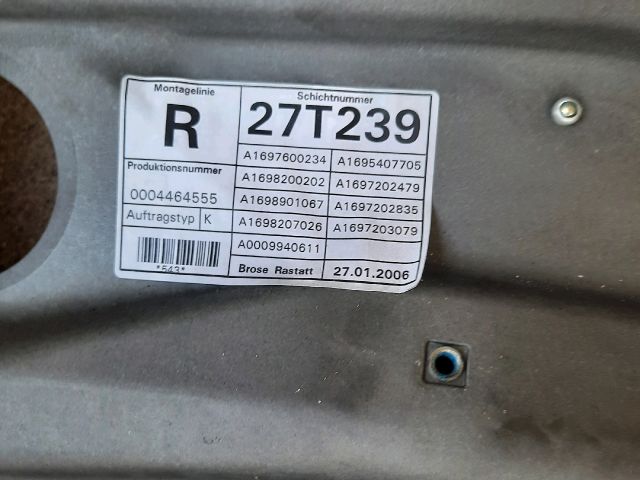 bontott MERCEDES-BENZ B-CLASS Jobb első Ablakemelő Szerkezet (Elektromos)