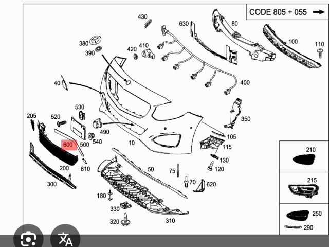 bontott MERCEDES-BENZ B-CLASS Jobb első Lökhárító Díszléc
