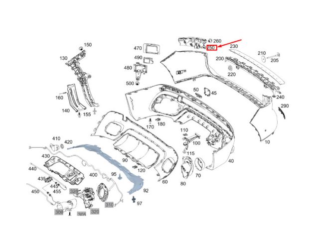 bontott MERCEDES-BENZ B-CLASS Jobb hátsó Oldal Lökhárító Tartó (Műanyag)