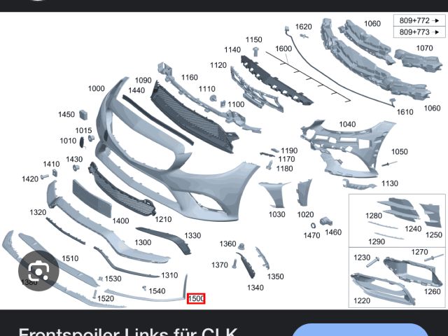 bontott MERCEDES-BENZ C-CLASS Bal első Lökhárító Díszléc