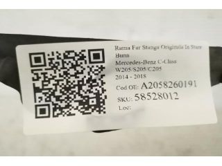 bontott MERCEDES-BENZ C-CLASS Bal Fényszóró Lámpakeret