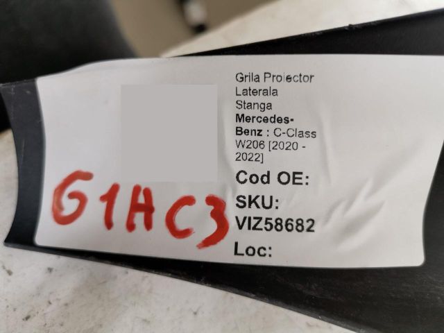 bontott MERCEDES-BENZ C-CLASS Bal Ködlámpa Rács