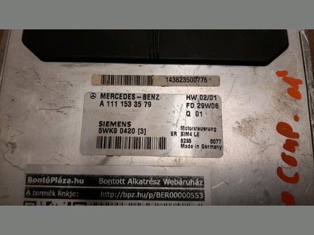 bontott MERCEDES-BENZ C-CLASS Motorvezérlő