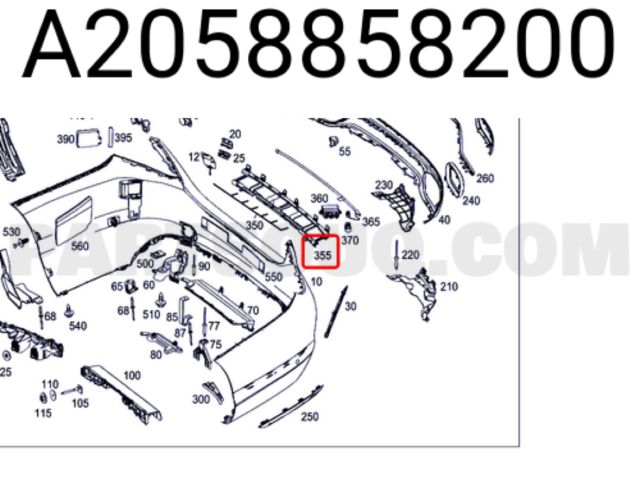 bontott MERCEDES-BENZ C-CLASS Hátsó középső Lökhárító Tartó (Műanyag)