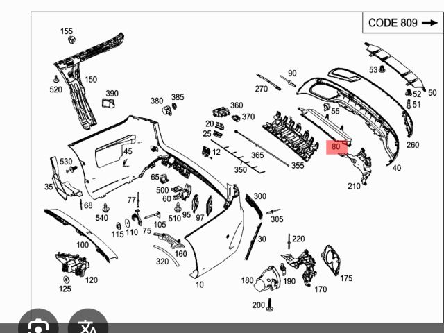 bontott MERCEDES-BENZ C-CLASS Hátsó Lökhárító Alsó (Műanyag)
