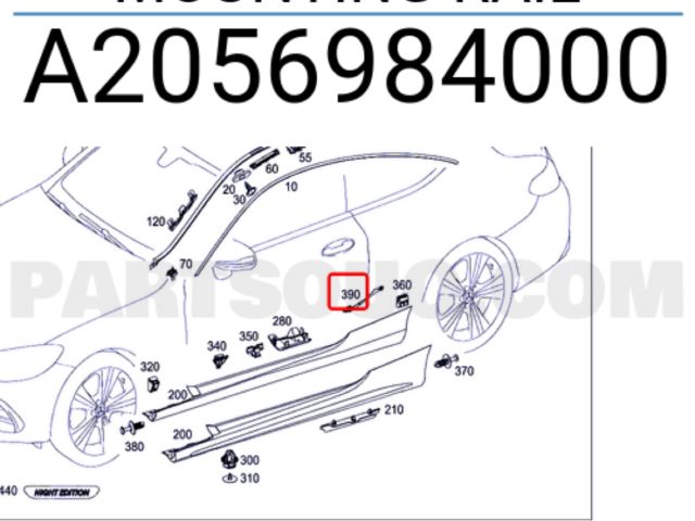 bontott MERCEDES-BENZ C-CLASS Jobb hátsó Küszöb Tartó