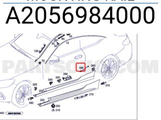 bontott MERCEDES-BENZ C-CLASS Jobb hátsó Küszöb Tartó