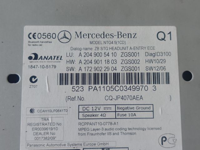 bontott MERCEDES-BENZ C-CLASS Rádió / CD