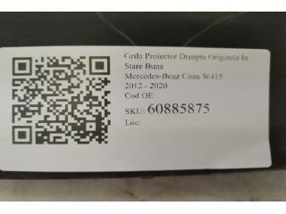 bontott MERCEDES-BENZ CITAN Jobb Ködlámpa Rács