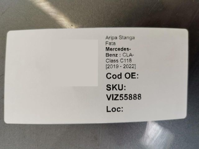 bontott MERCEDES-BENZ CLA Bal első Sárvédő