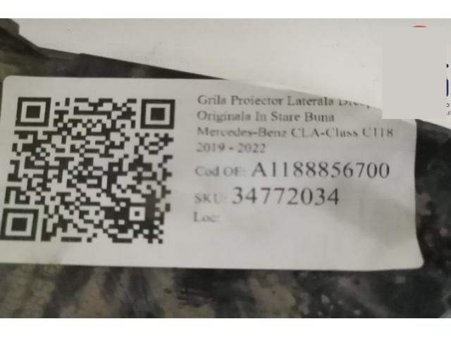 bontott MERCEDES-BENZ CLA Jobb Ködlámpa Rács