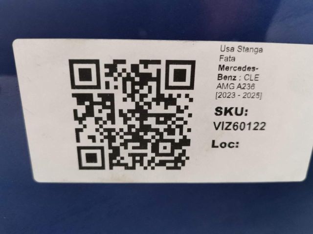 bontott MERCEDES-BENZ CLE Bal első Ajtó (Üres lemez)