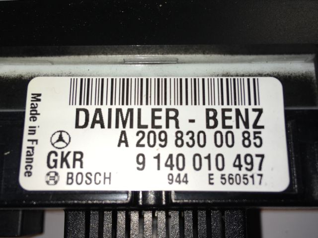 bontott MERCEDES-BENZ CLK Fűtéskapcsoló (digit klímás)