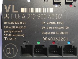 bontott MERCEDES-BENZ E-CLASS Bal első Ajtó Vezérlőegység