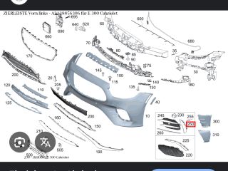 bontott MERCEDES-BENZ E-CLASS Bal első Lökhárító Díszléc