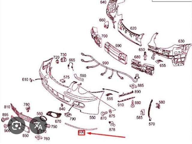 bontott MERCEDES-BENZ E-CLASS Bal első Lökhárító Díszléc