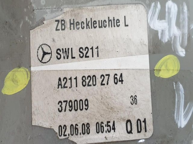 bontott MERCEDES-BENZ E-CLASS Bal Külső Hátsó Lámpa