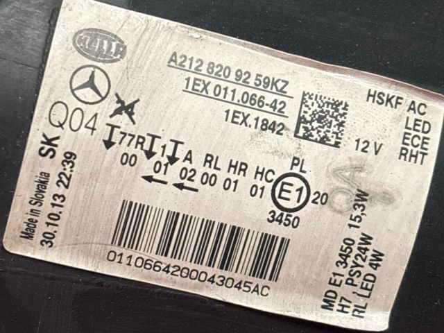 bontott MERCEDES-BENZ E-CLASS Bal Ledes Fényszóró