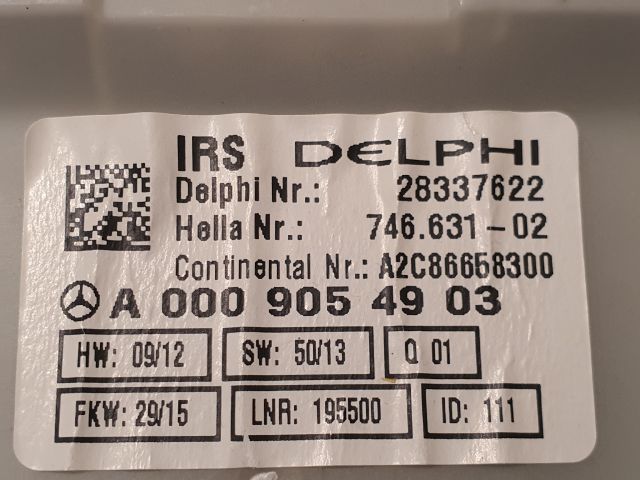 bontott MERCEDES-BENZ E-CLASS Beltér Világítás Első