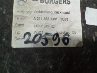 bontott MERCEDES-BENZ E-CLASS Csomagtér Kárpit