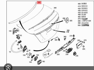 bontott MERCEDES-BENZ E-CLASS Csomagtérajtó Díszléc