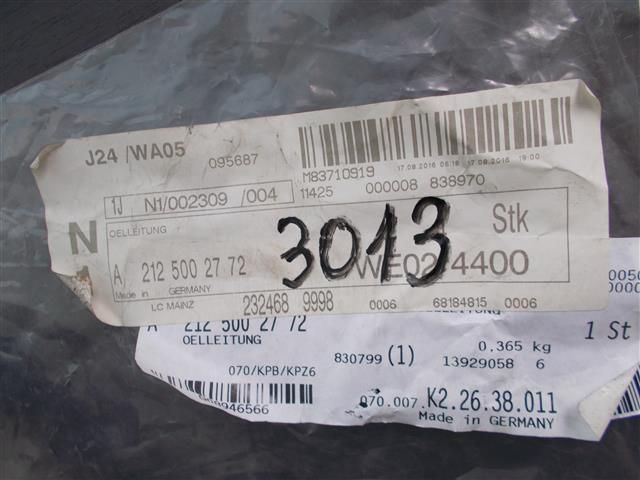 bontott MERCEDES-BENZ E-CLASS Résolajcső