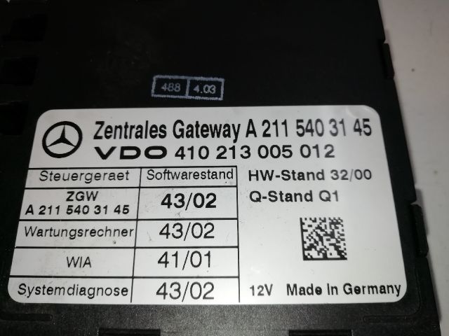 bontott MERCEDES-BENZ E-CLASS Gateway Elektronika