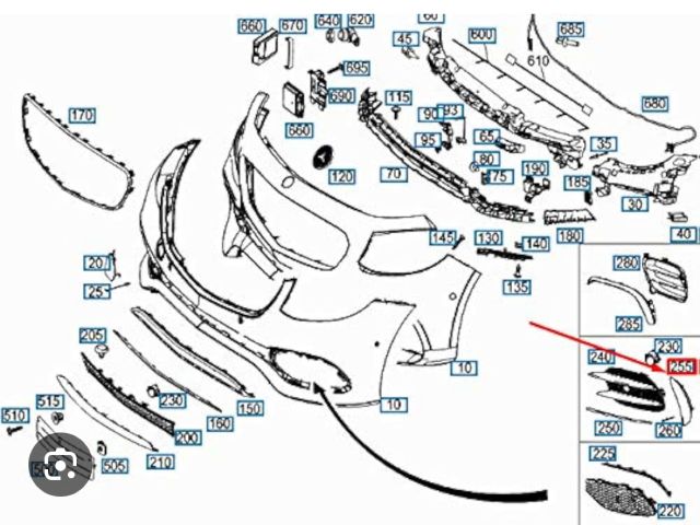 bontott MERCEDES-BENZ E-CLASS Jobb első Lökhárító Díszléc